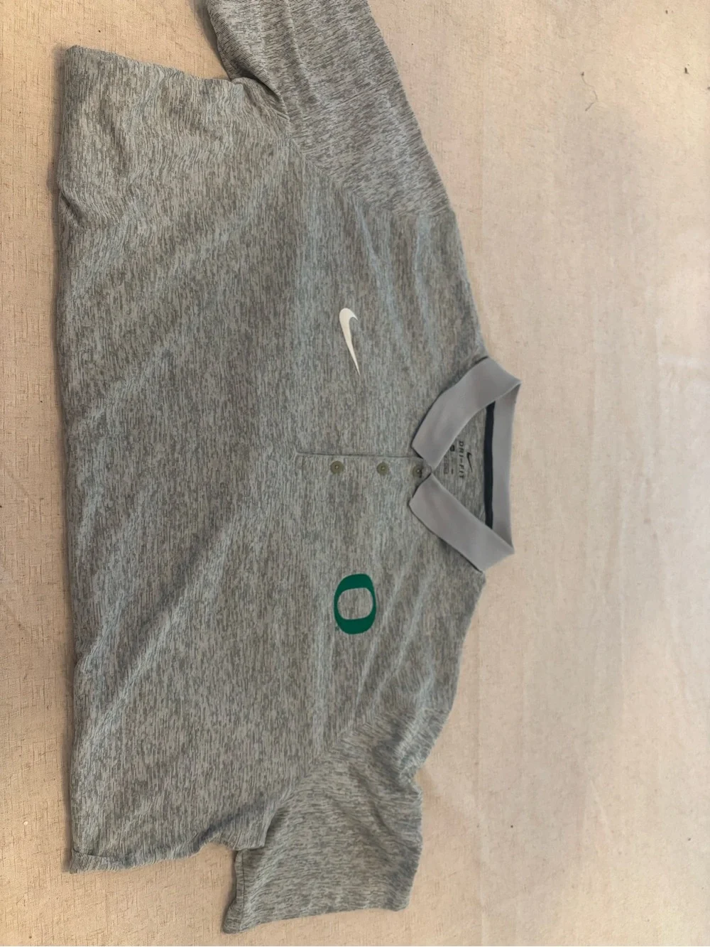 Nike Dri-Fit Oregon O Logo Men's Grey Polo Shirt